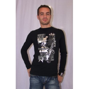 T-Shirt Essenza Yes Zee T804AF0208001 Noir